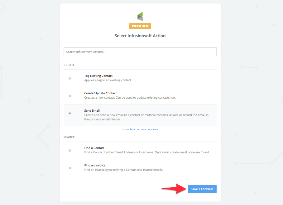 send email infusionsoft action