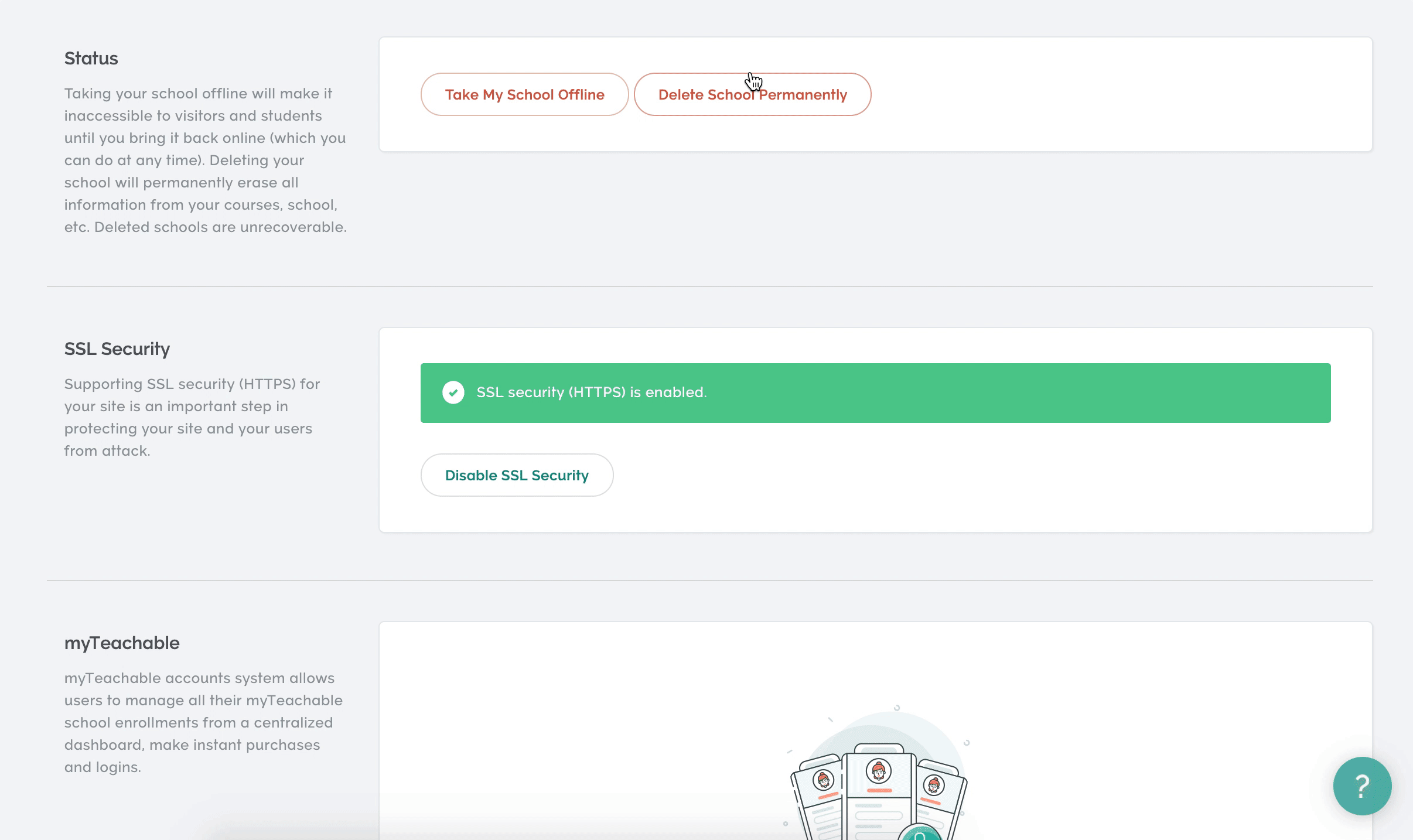 General Settings Teachable