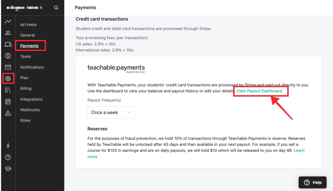 Teachable: Payment processing
